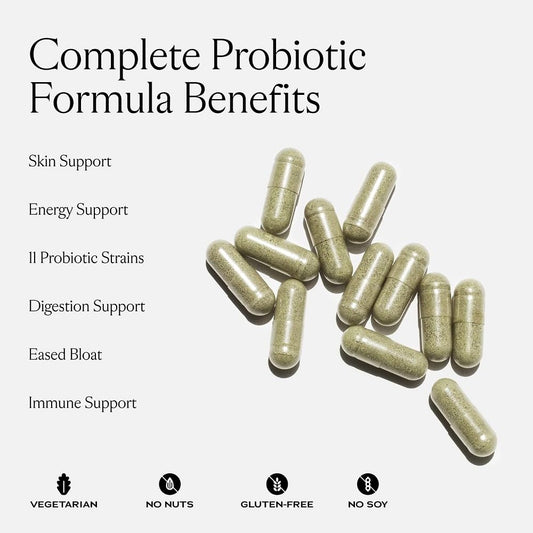 Close up of label showing probiotic potency 3B CFU per capsule