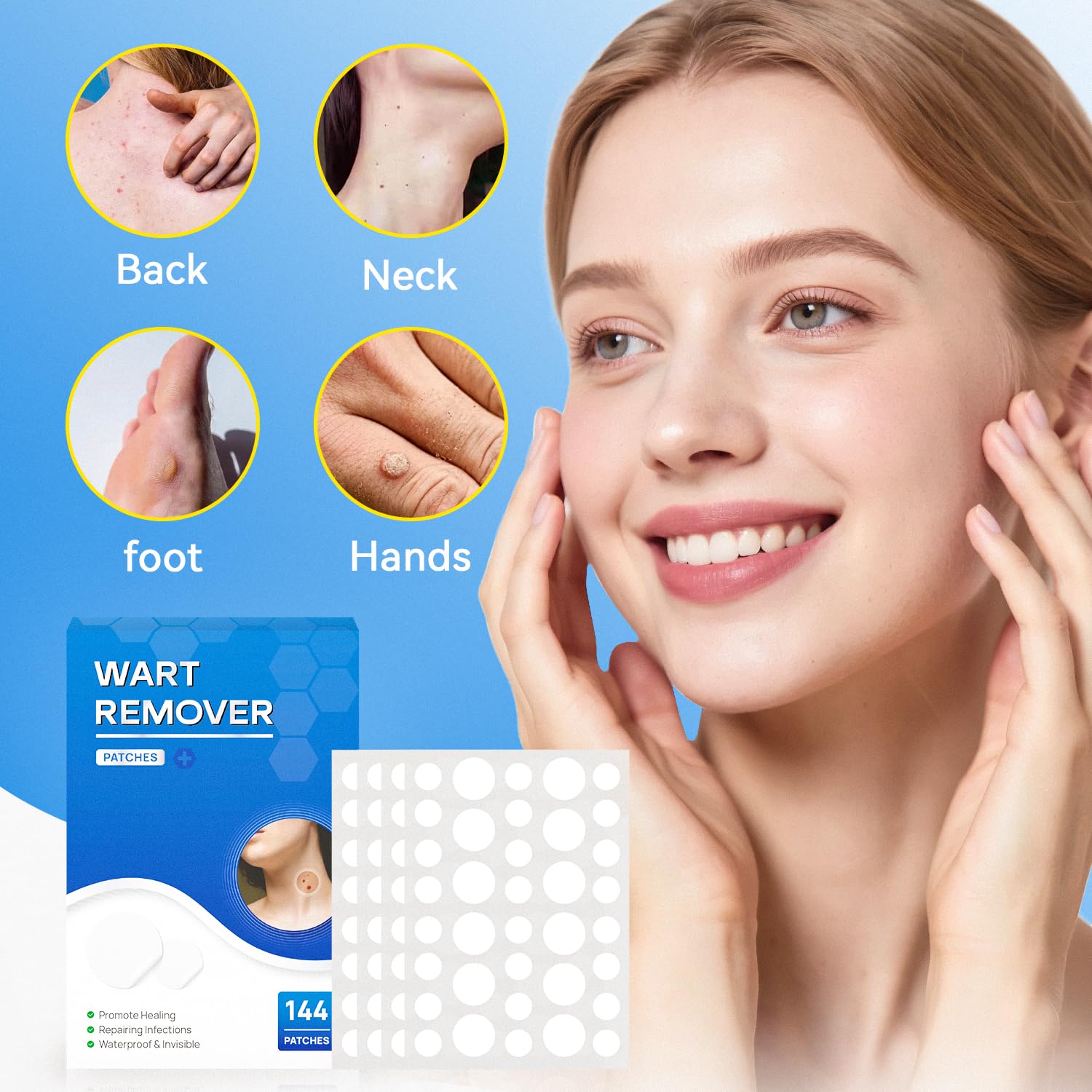 SAKIMA wart patch waterproof design endures showers and sweaty activities