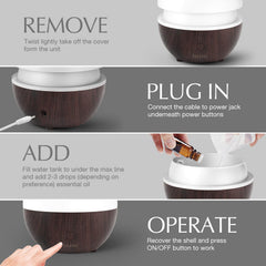 Auto shut-off feature with travel-friendly diffuser design