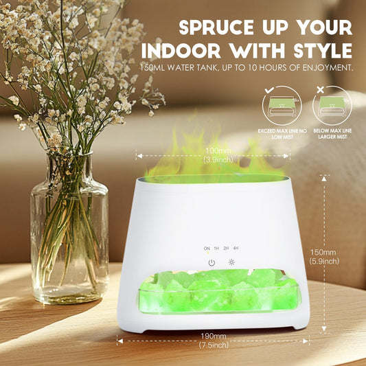SALKING flame diffuser in white with ambient lighting