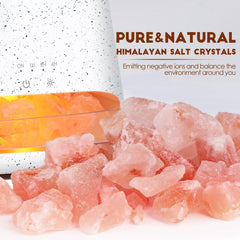 Himalayan pink salt crystals included with SALKING lamp diffuser