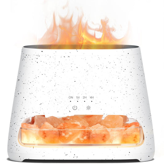 SALKING 2-in-1 Himalayan salt lamp and diffuser angled view
