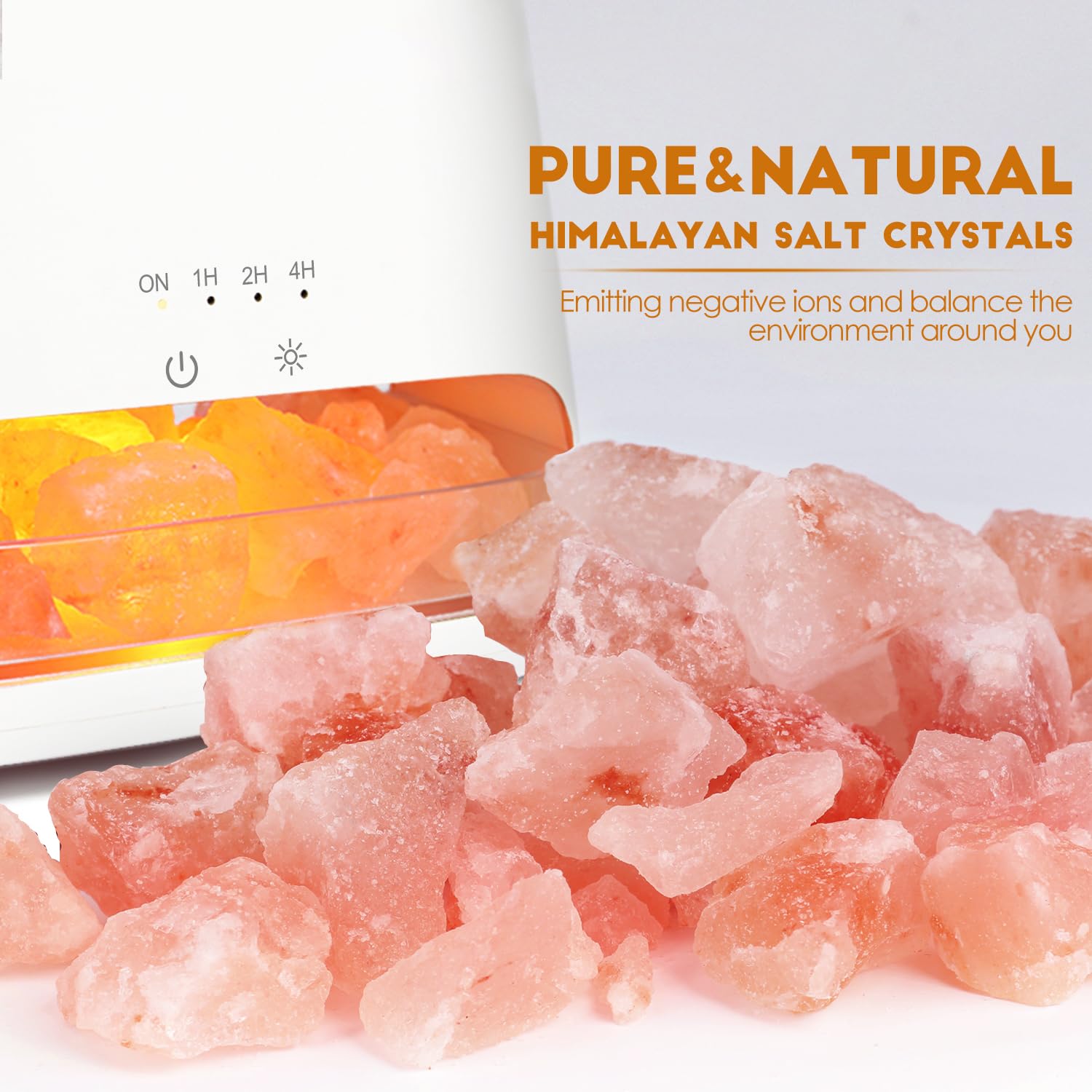 Himalayan salt lamp component in white