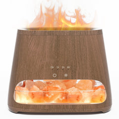 SALKING 2-in-1 Himalayan Salt Lamp Diffuser dark finish front view with ambient glow