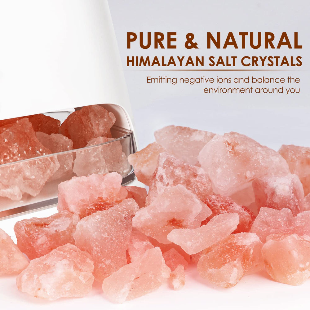 Himalayan pink salt crystals included with the lamp diffuser
