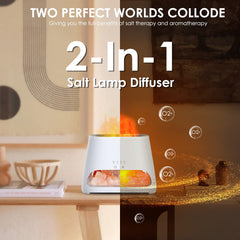 Flame-style LED light inside the lamp for realistic flame effect