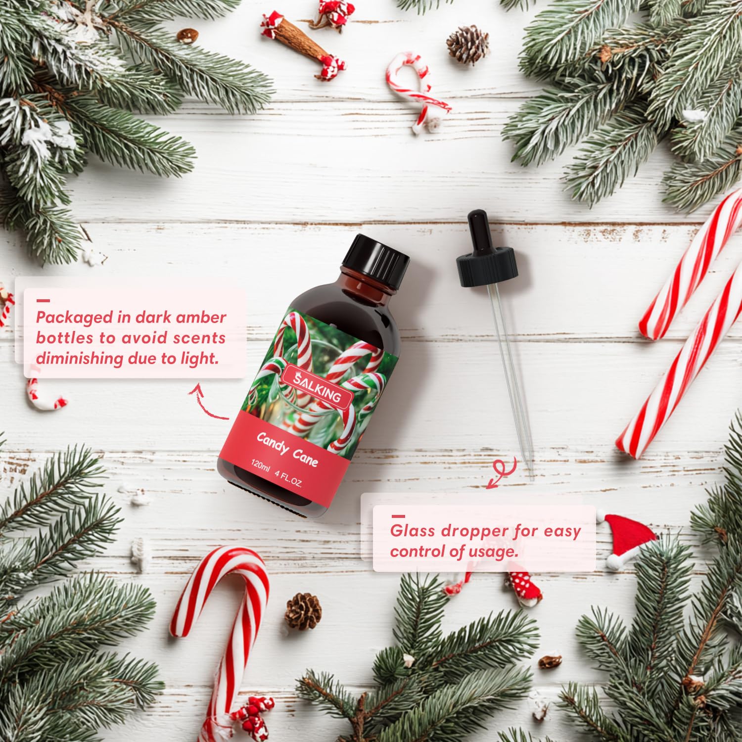 Candy Cane fragrance oil bottle close-up