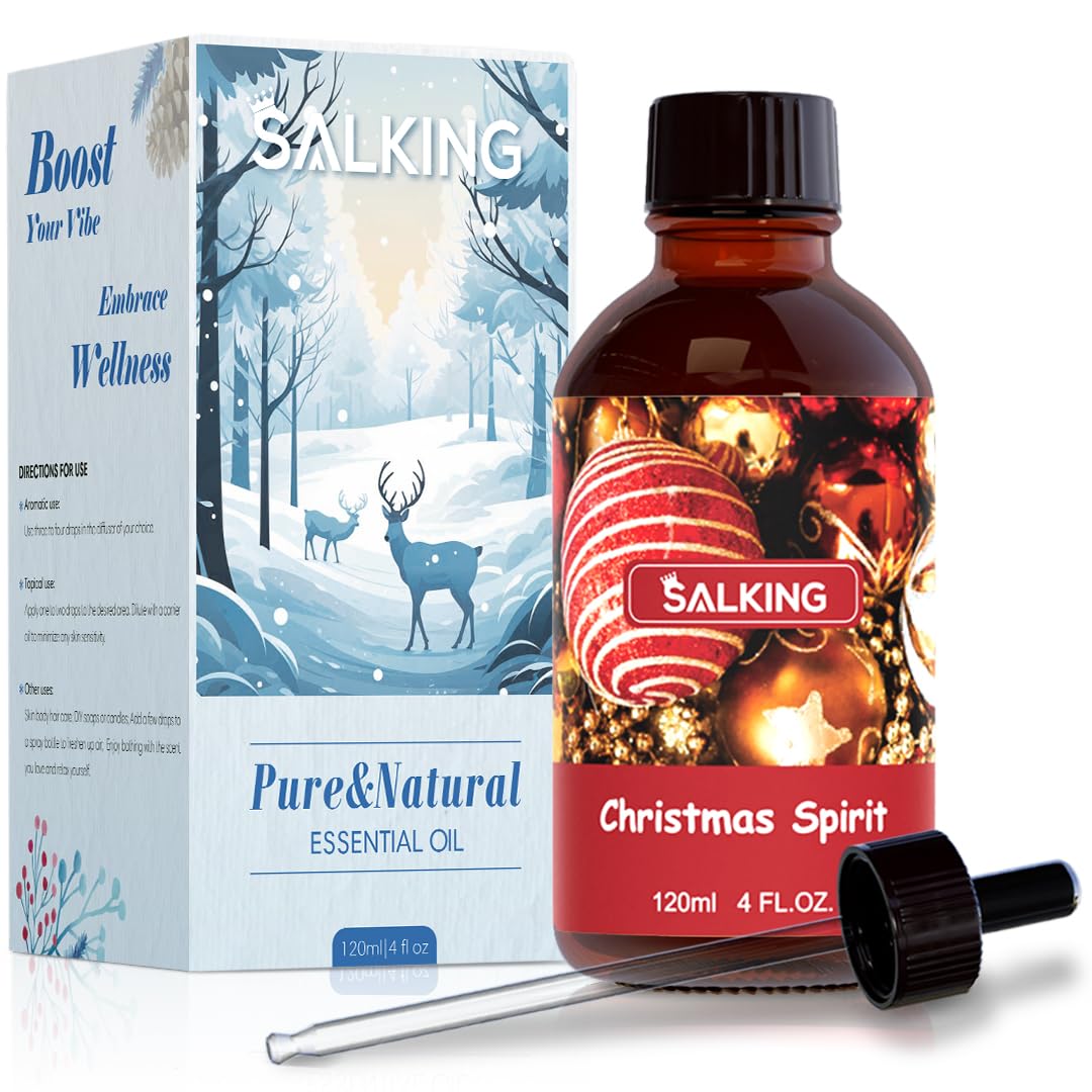 SALKING Christmas Spirit Fragrance Oil 120ml in an amber glass bottle
