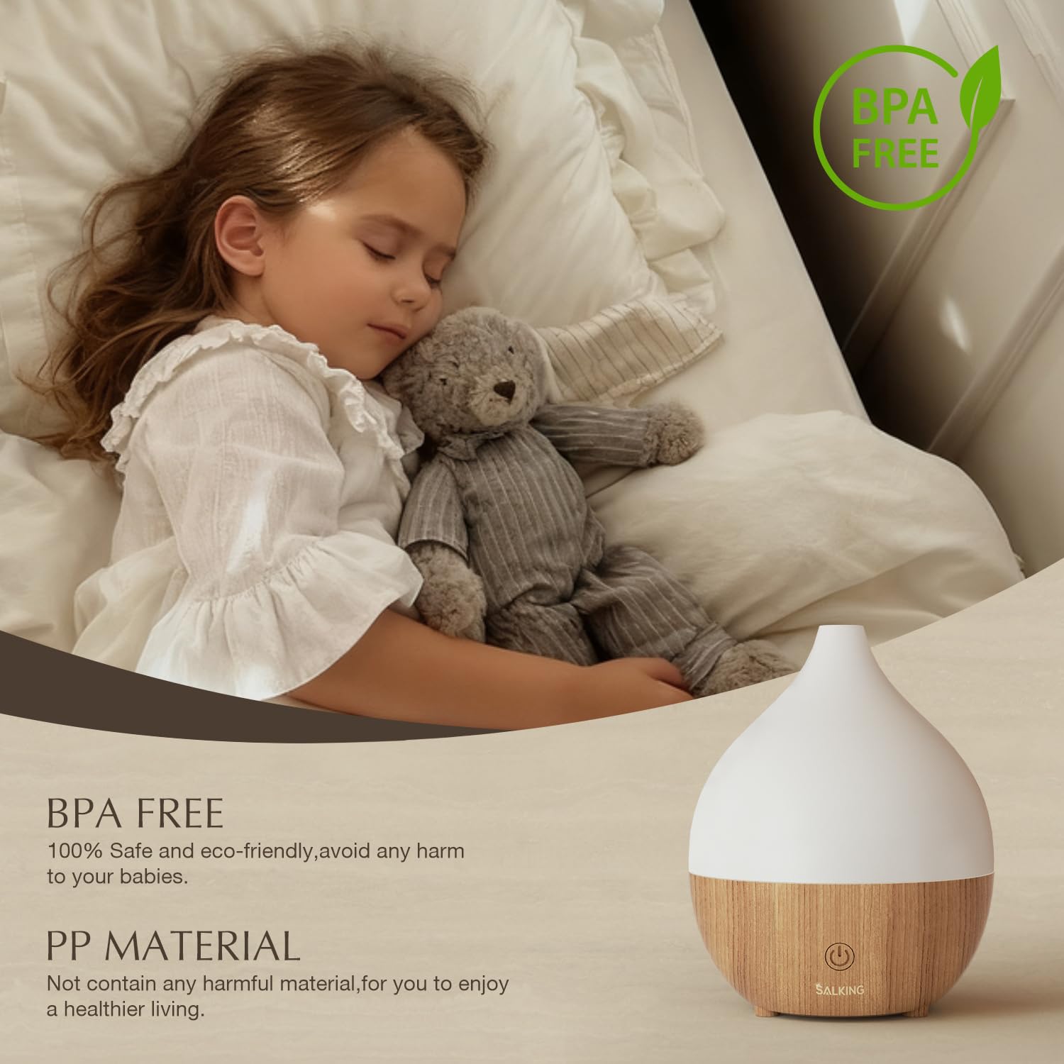 Compact ultrasonic diffuser suitable for office and home