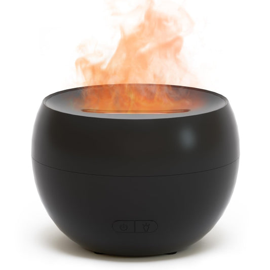 SALKING Flame Diffuser for Essential Oils in black with LED flame glow