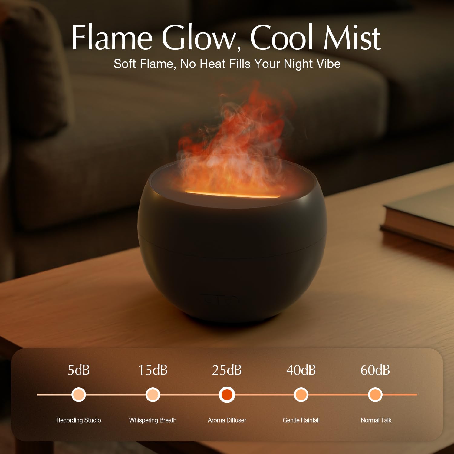 Sleek black SALKING flame diffuser with compact, minimalist design