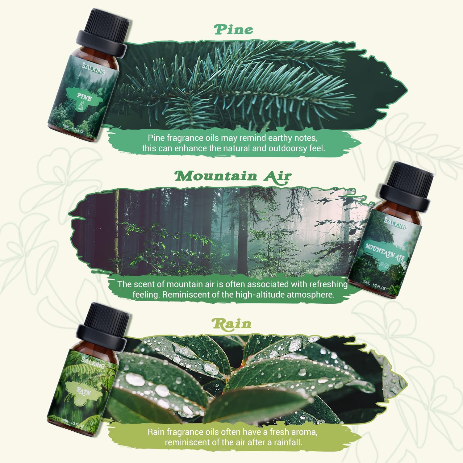 SalKing Nature Fragrance Oils Fresh Cut Grass scent in amber bottle