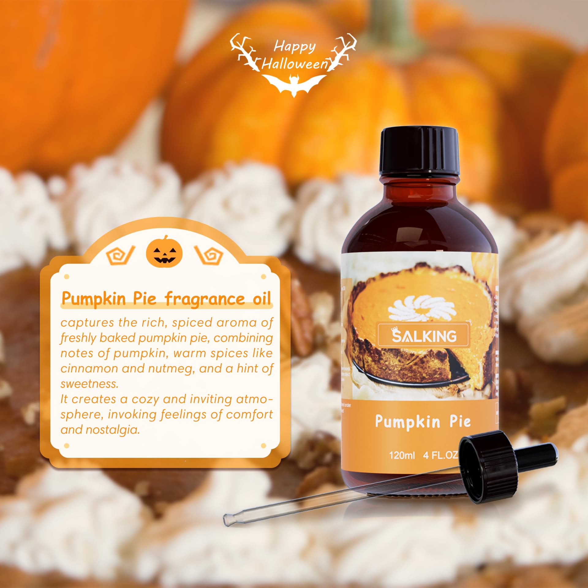 Close-up of SALKING Pumpkin Pie Fragrance Oil bottle