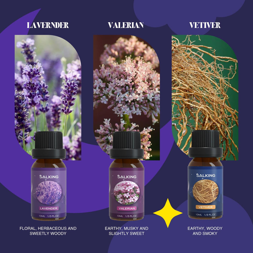 Vetiver essential oil bottle from SALKING Sleep Set