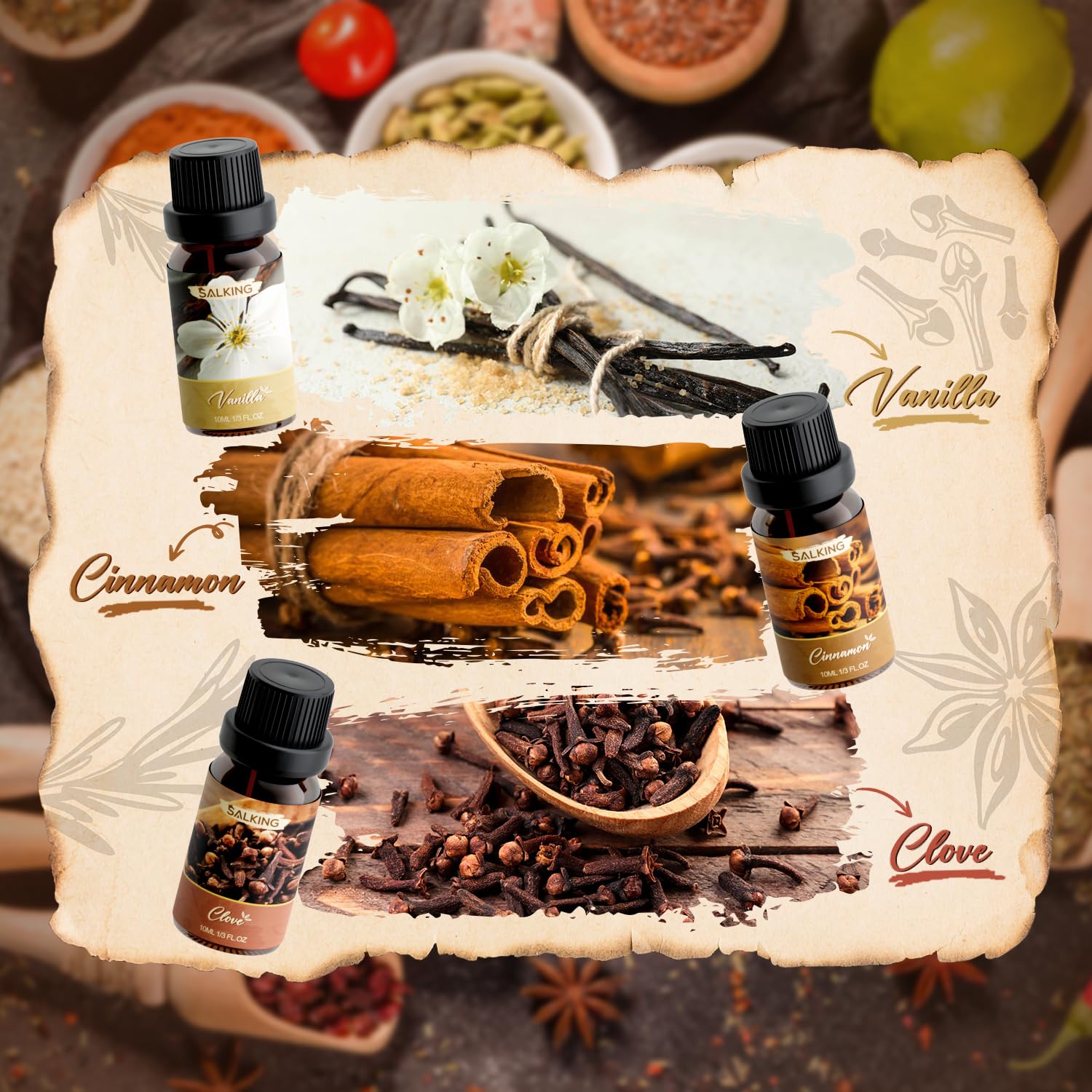 Clove fragrance oil bottle