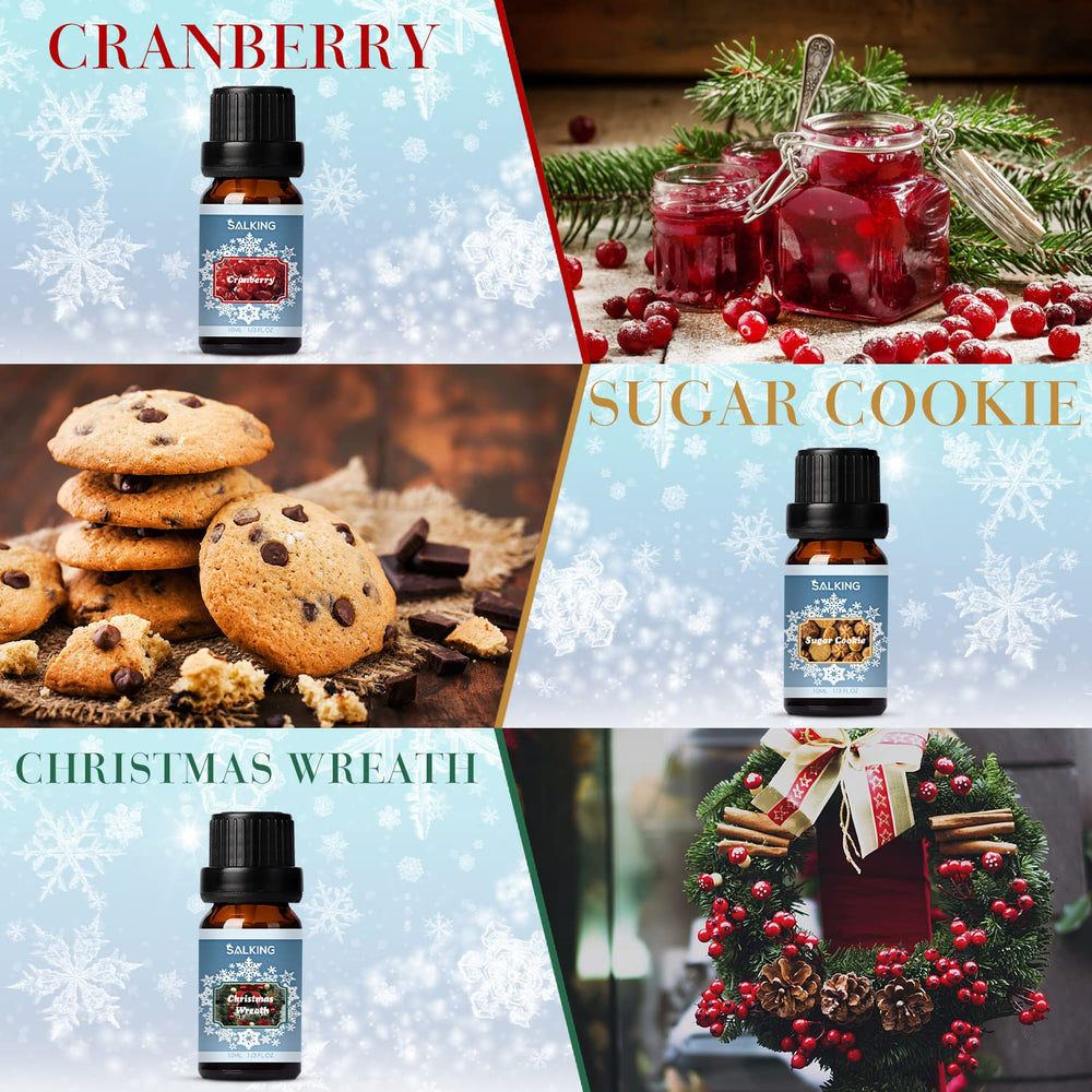 Close-up of SALKING winter fragrance oils labels