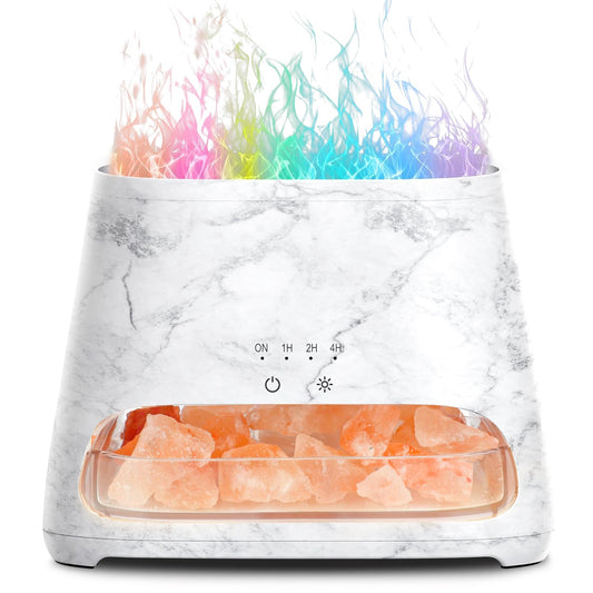 SALKING marble finish colorful flame diffuser with 7-color LED