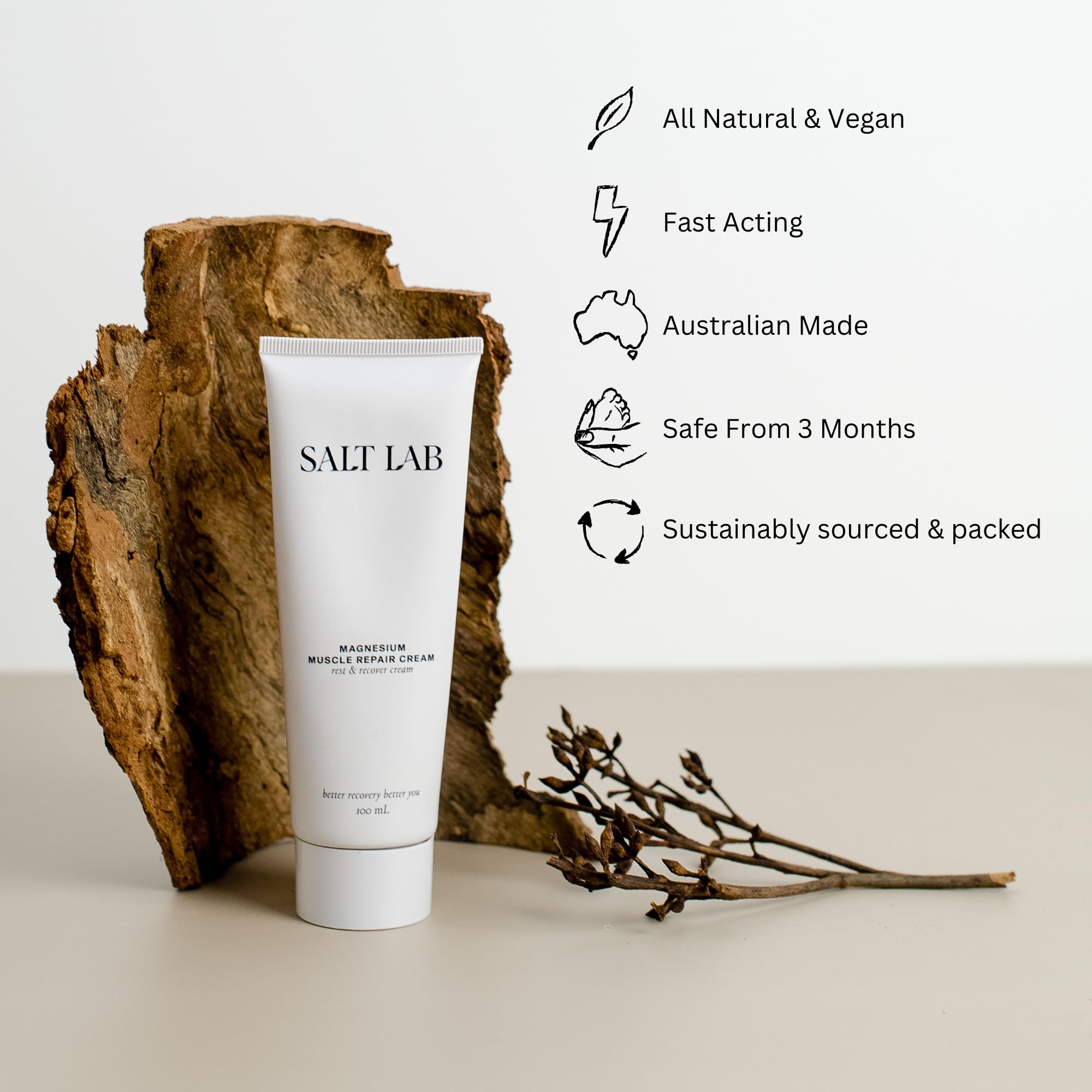 Ingredients panel for Salt Lab Magnesium Lotion