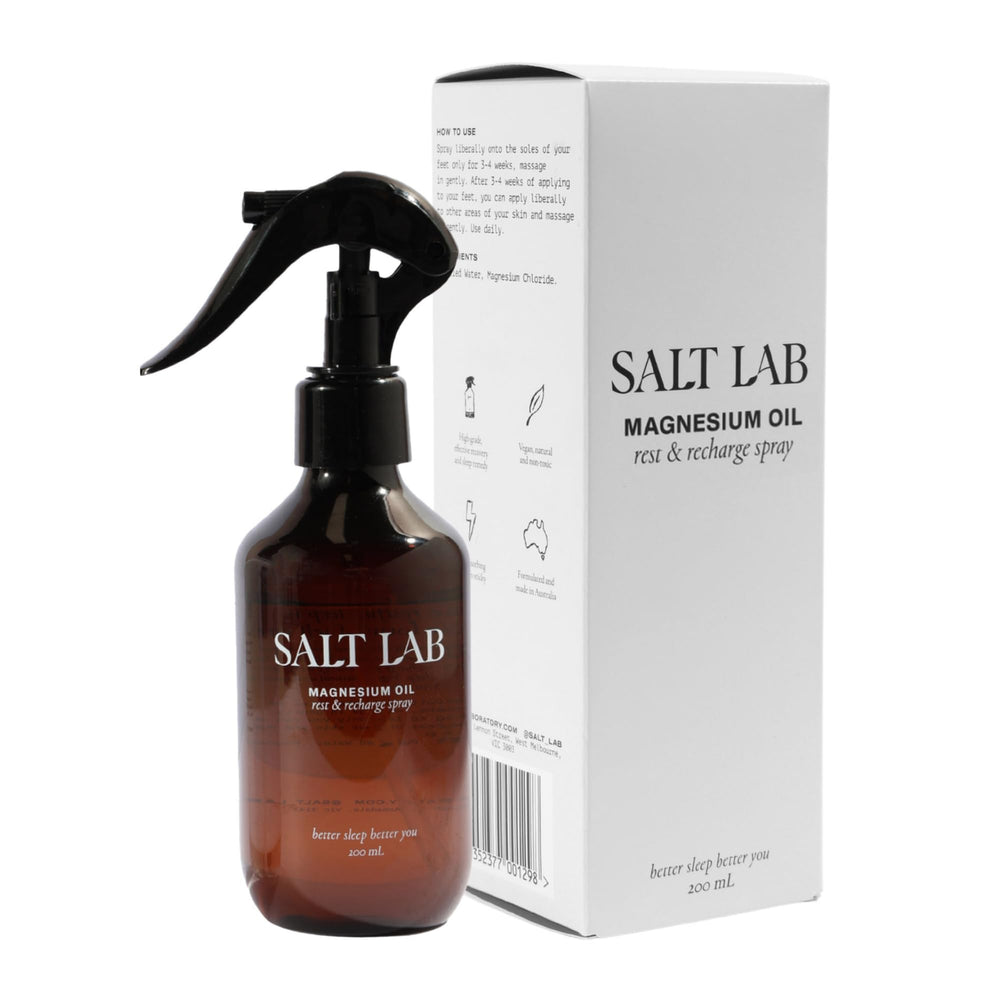 Salt Lab Magnesium Oil Spray bottle and packaging