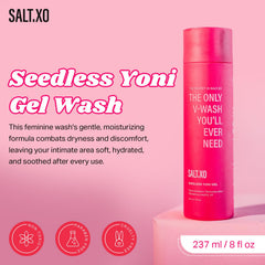 salt.xo Seedless Yoni Gel Wash aloe vera gel texture close-up for soothing hydration