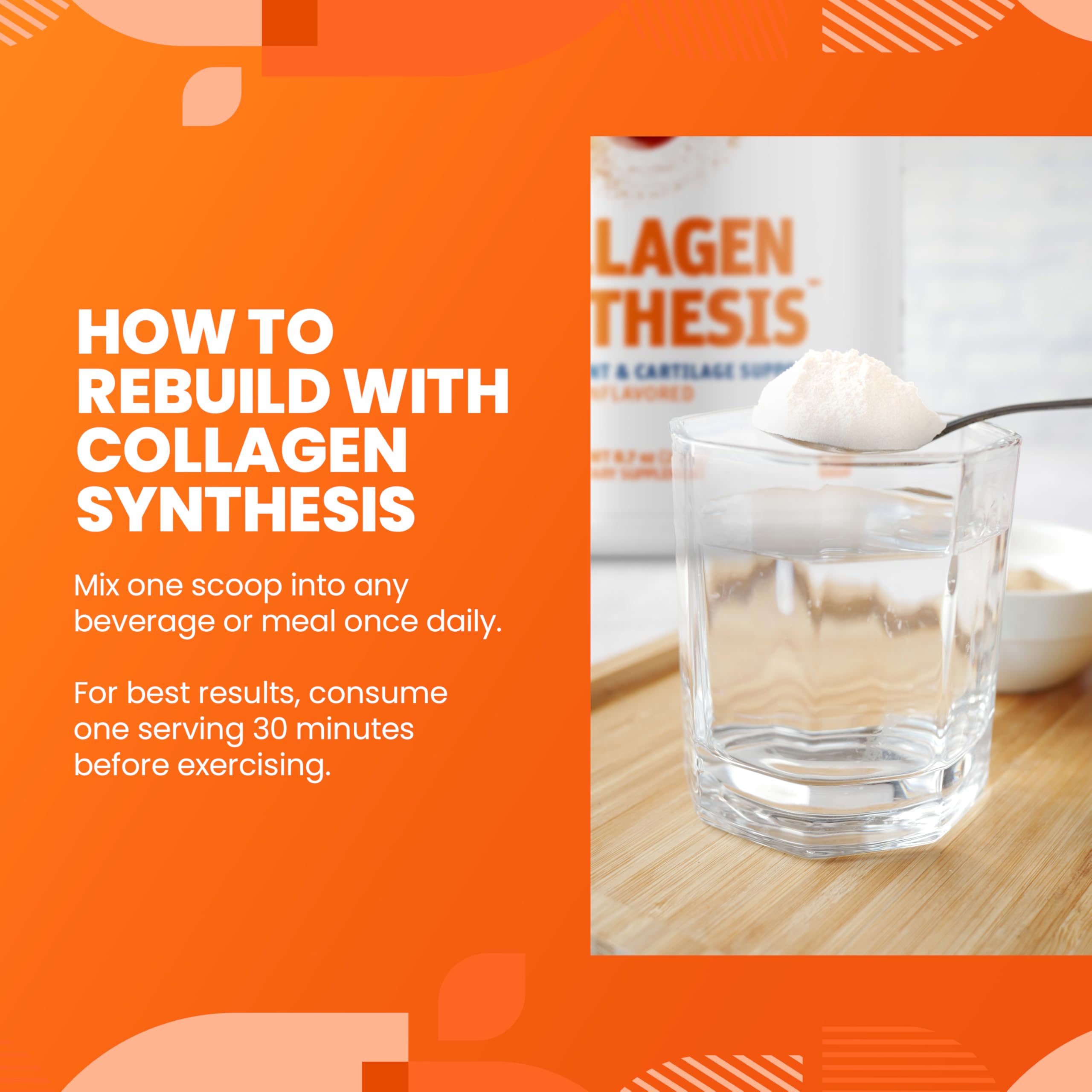 SaltWrap Collagen Synthesis powder in a kitchen setting for active routines