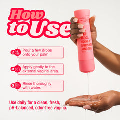 SALT.XO Grapefruit Yoni Wash close-up texture shows moisturizing benefits