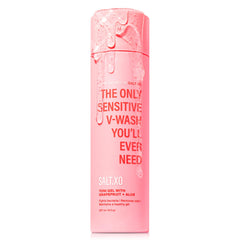 SALT.XO Grapefruit Yoni Wash packaging on shelf signals fragrance-free formula