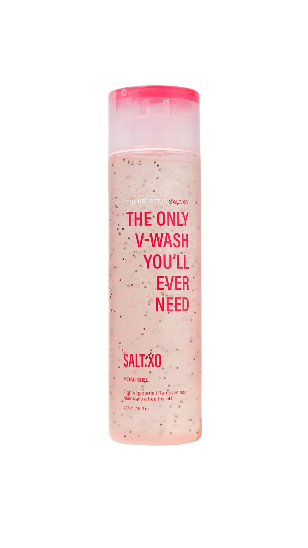 SALT.XO Yoni Gel Wash bottle showing pH-balancing formula for intimate care.