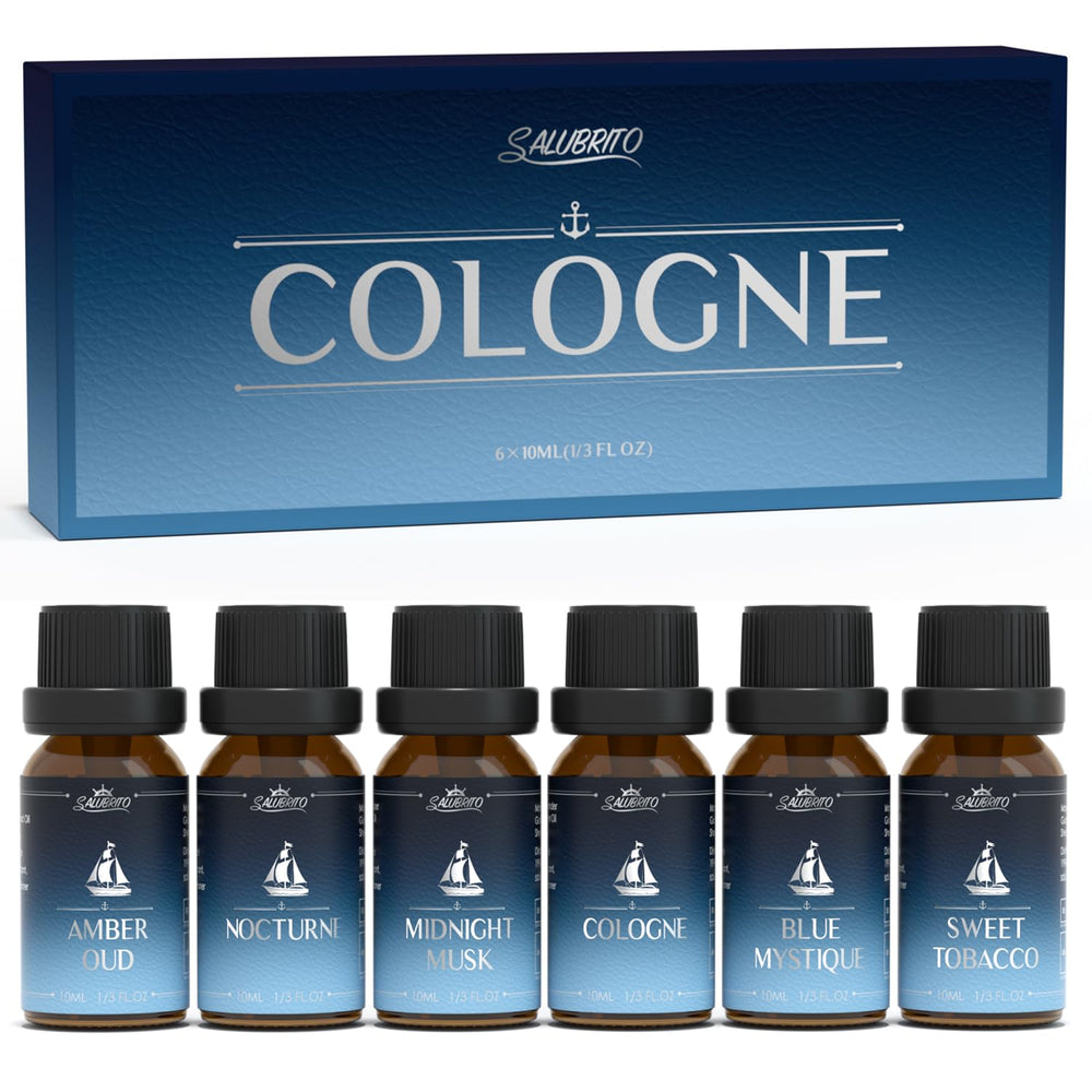 Hero image: SALUBRITO Cologne Fragrance Oils 6x10ml set