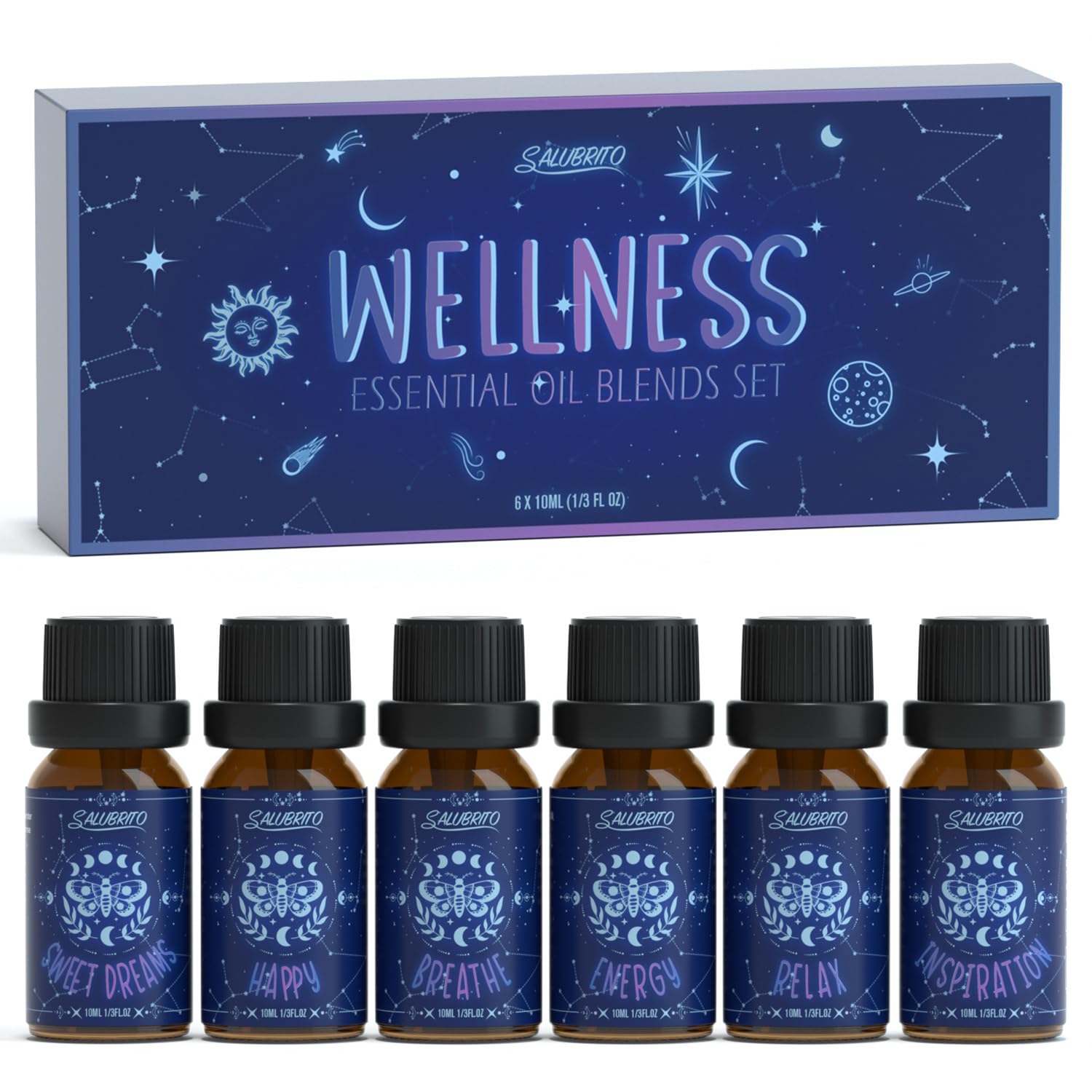 SALUBRITO 6x10ml Essential Oils Set in packaging