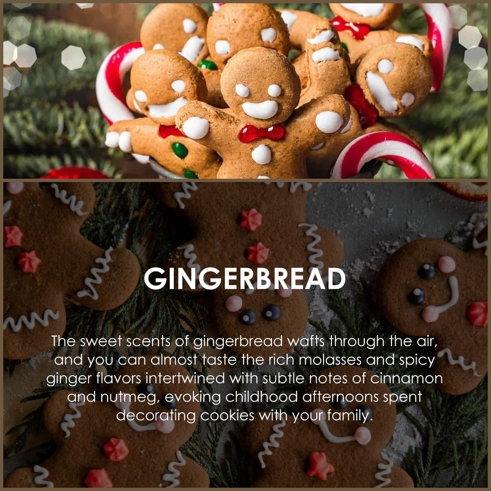 Close-up of SALUBRITO Gingerbread essential oil bottle
