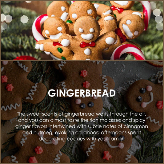 Close-up of SALUBRITO Gingerbread essential oil bottle