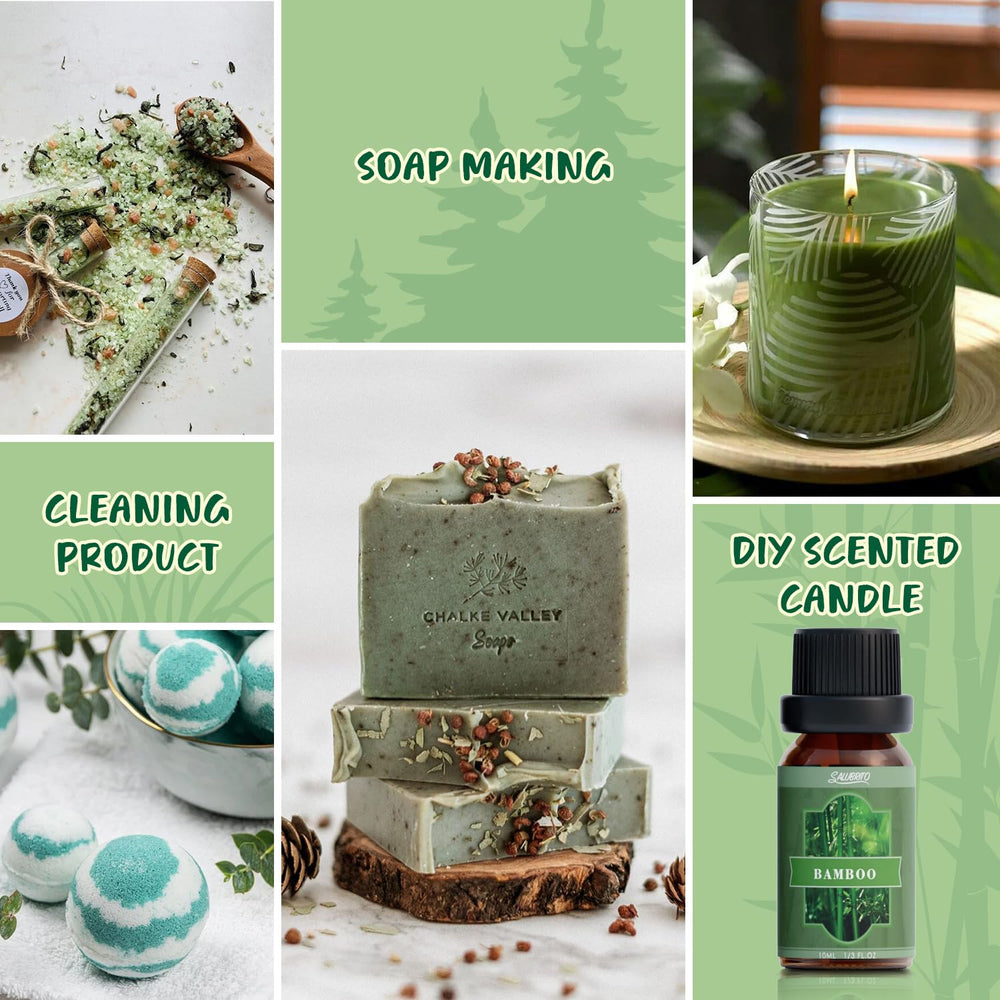 Display of SALUBRITO Nature Fragrance Oils Set with diffuser and candles