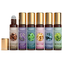 Front view of SALUBRITO Wellness Essential Oil Roll On Gift Set box