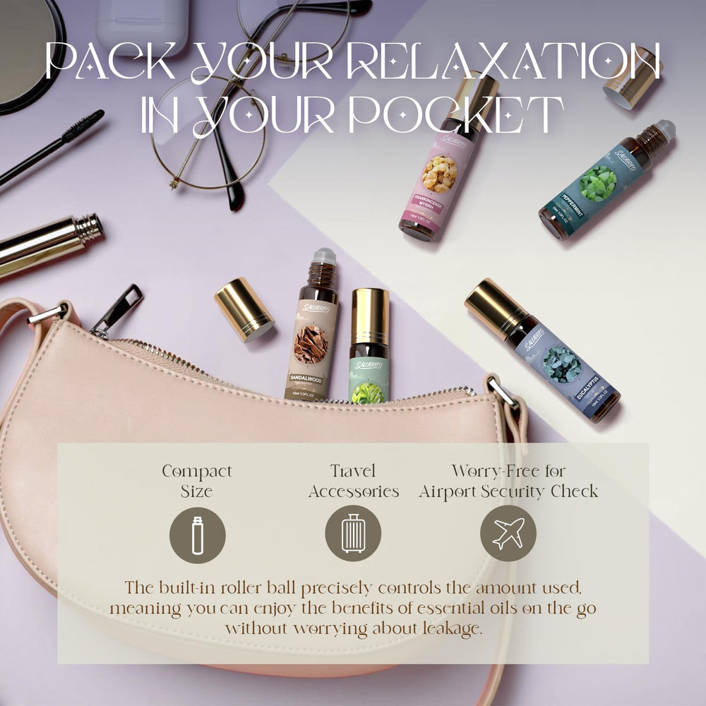 Eucalyptus and sandalwood oils in travel kit