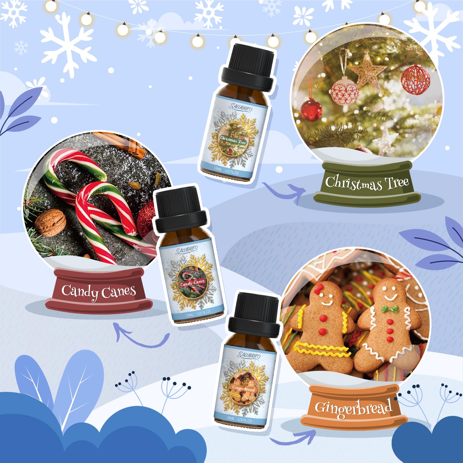 SALUBRITO Winter Fragrance Oils Set with Spiced Cider scent