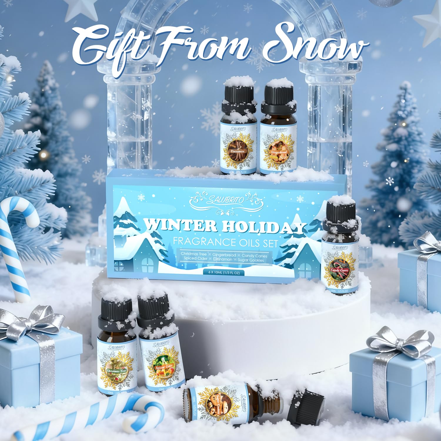 SALUBRITO Winter Fragrance Oils Set gift box packaging