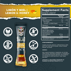 Close-up of Salud sleep-and-calm stick packs for on-the-go use