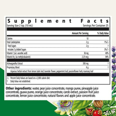 Close-up of Floradix Ashwagandha Liquid label