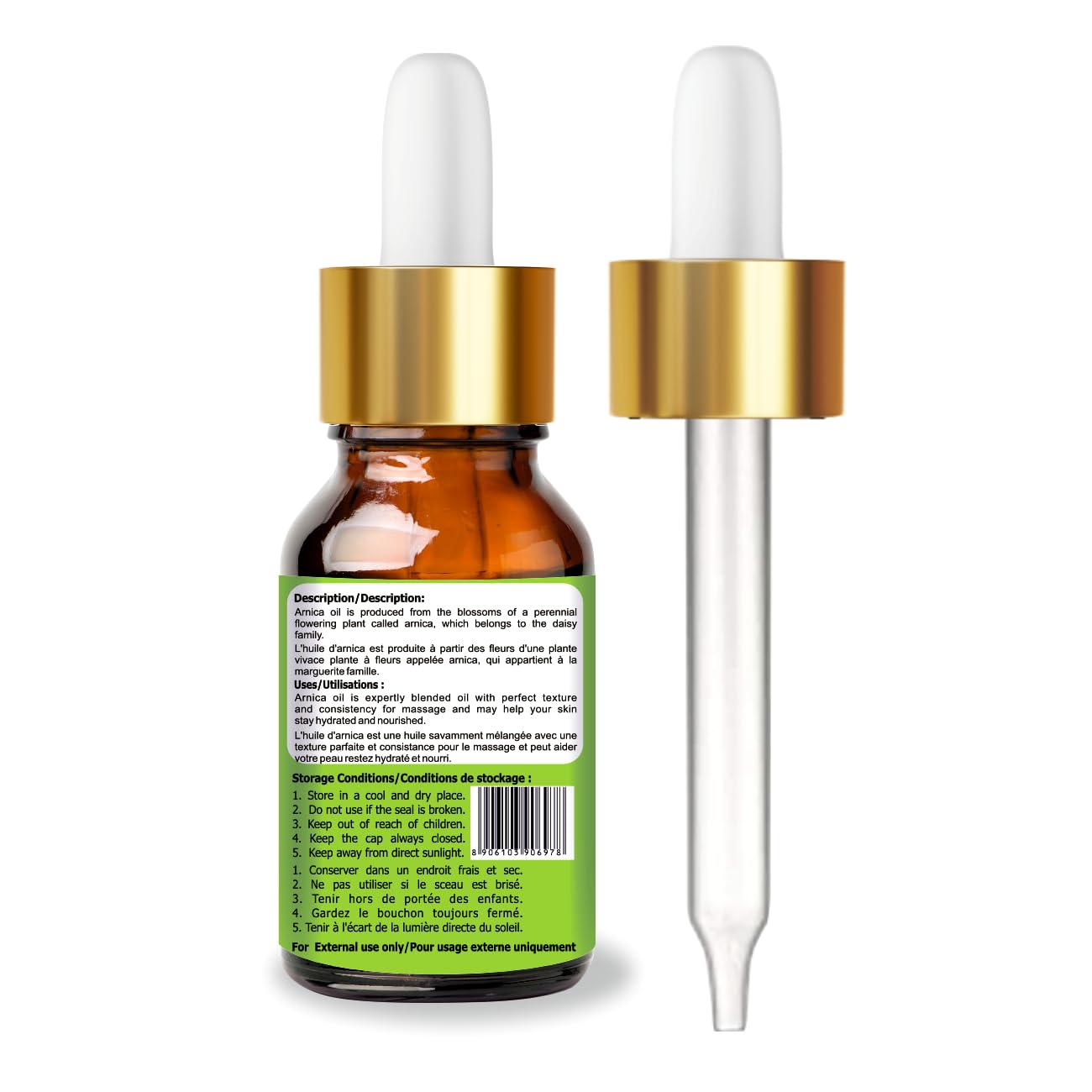 Salvia Arnica oil in a massage application setup for soothing routines