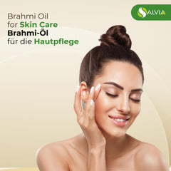 Label reading Salvia Brahmi oil - Pure & Natural