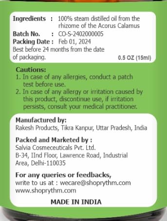 Product label displaying Salvia Calamus Oil