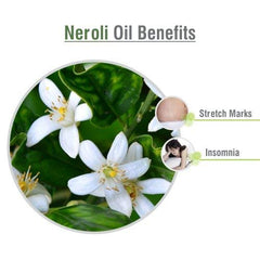 Label close-up on Salvia Neroli Oil amber bottle