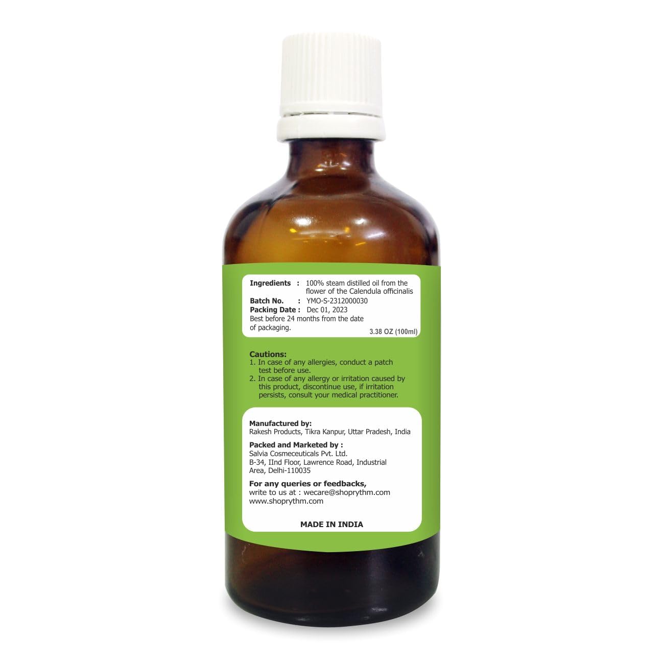 Salvia Yellow Marigold Oil dropper image hints easy measured use in blends.