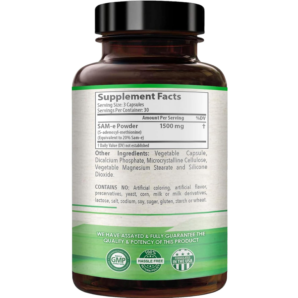 90-count bottle of HealthyWayRx SAM-e capsules