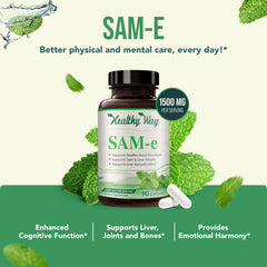 SAM-e 1500mg capsules labeled S-Adenosyl-L-Methionine