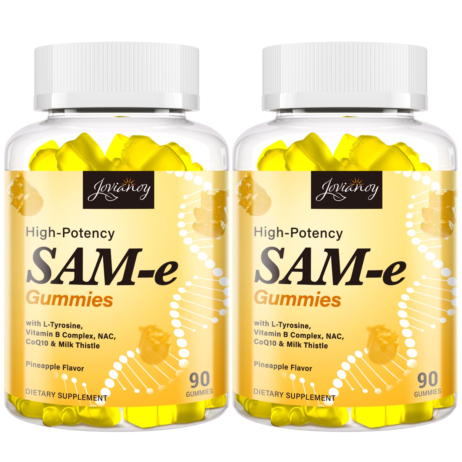 Bottle of SAM-e Gummies Pineapple flavor 180-count