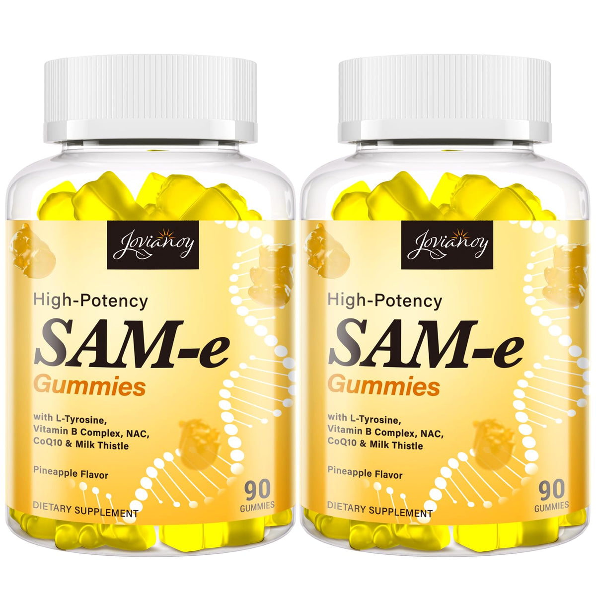 Bottle of SAM-e Gummies Pineapple flavor 180-count
