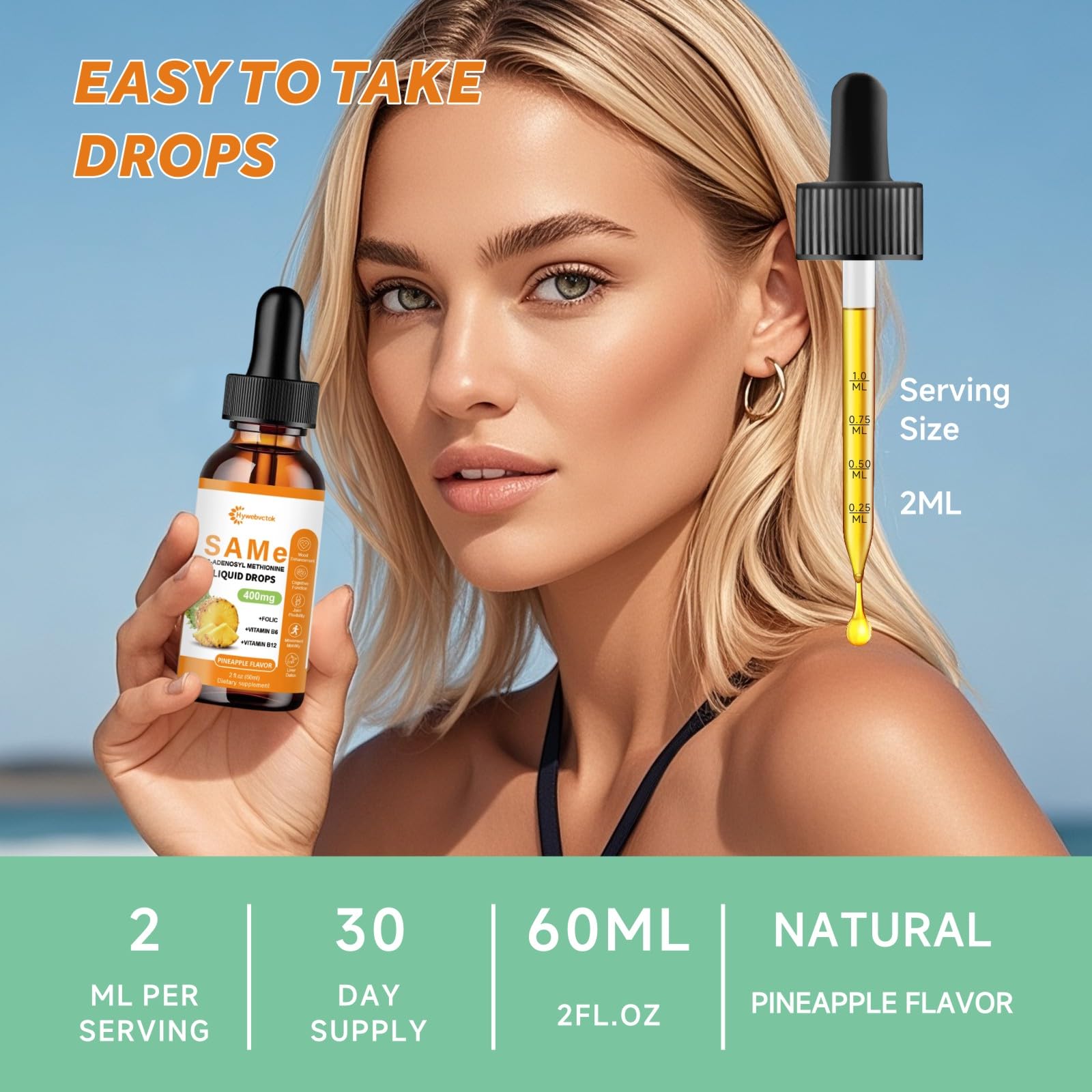 Vial of SAM-e liquid drops 2oz