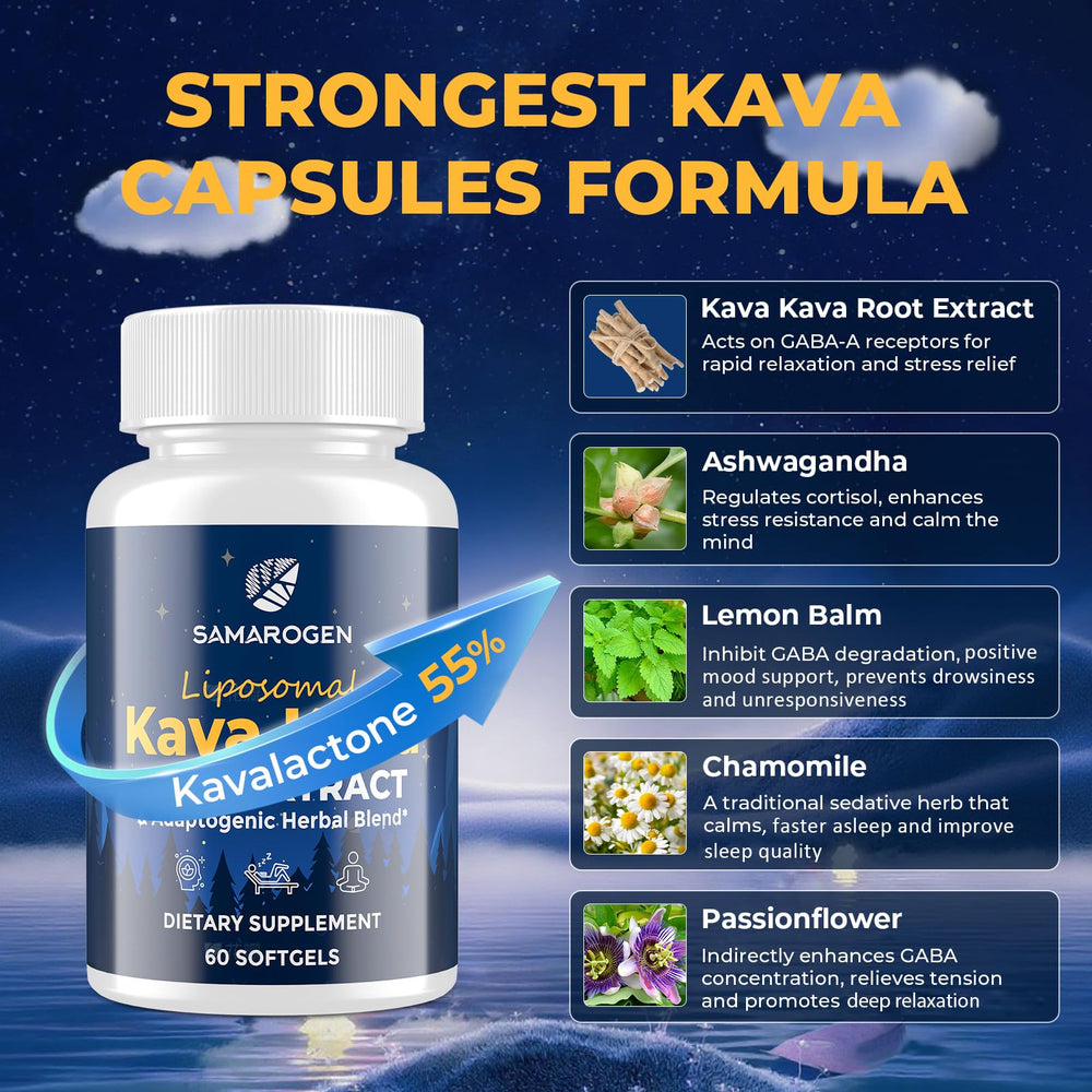 Graphic illustrating liposome technology for kava capsules